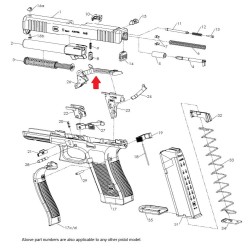 Glock Spust z sztanga Gen5 17 19 26 34 22 23 27 19X 45 47 49