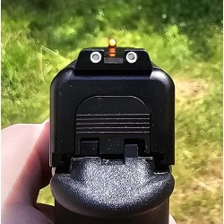 Zmodyfikowana Muszka Glock stal. GMS 4.1+9.1 Oranż Fotoluminescencyjna