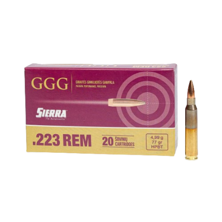 Amunicja GGG kal .223 REM Sierra HPBT 4,99g. 20 szt.