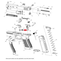 Glock Dźwignia zatrzasku zamka, Standard, SLIMLINE G43X & G48