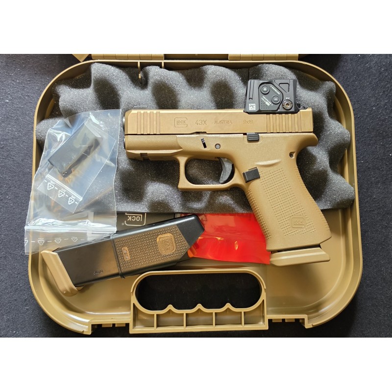 Pistolet Glock 43X COYOTE Aimpoint COA Combo / kal. 9x19mm Luger