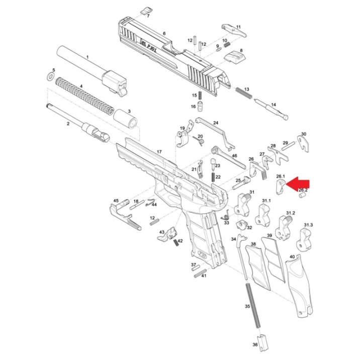 H&K / Uchwyt Regulowany HK P30, P30L, P2000