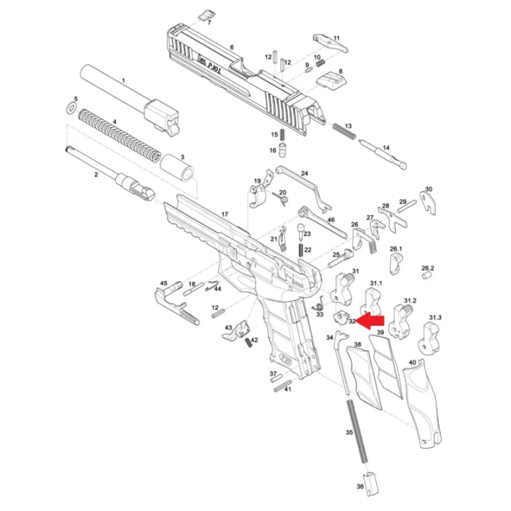 H&K / Element zaciskowy HK P30, P30L, P2000 - LEM