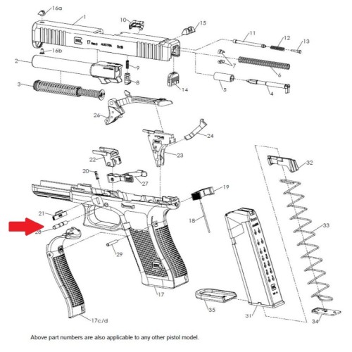 Glock Oś spustu AMBI - SLIMLINE