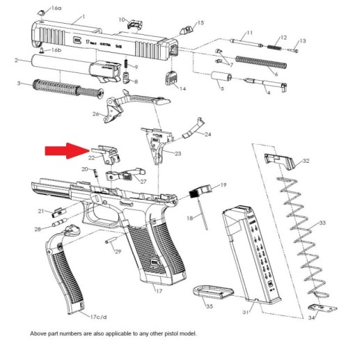 Glock Blok ryglowania/Blokada zamka, do SLIMLINE