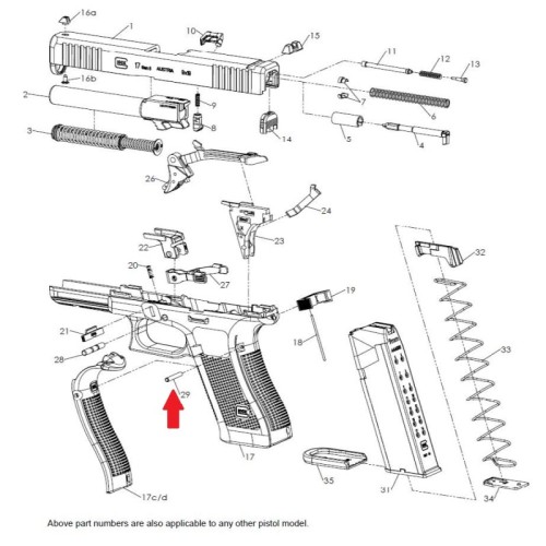 Glock Oś/Sztyft do Bloku sterującego / SLIMLINE