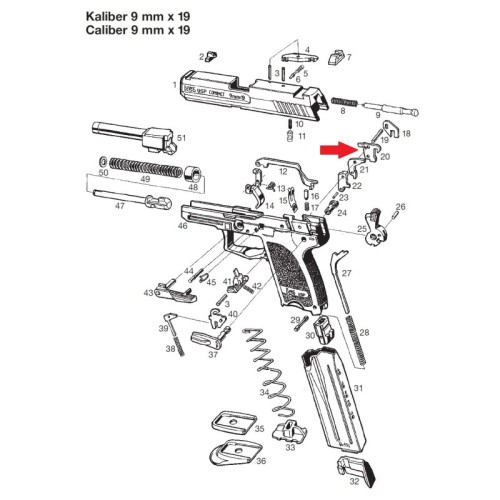 H&K - HK 45/45C/USP/USPC Zatrzask sterujący