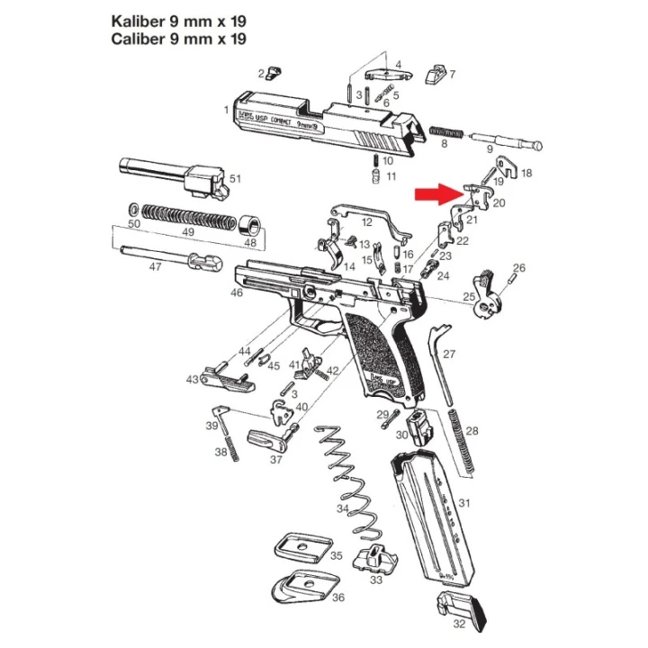 H&K - HK 45/45C/USP/USPC Zatrzask sterujący