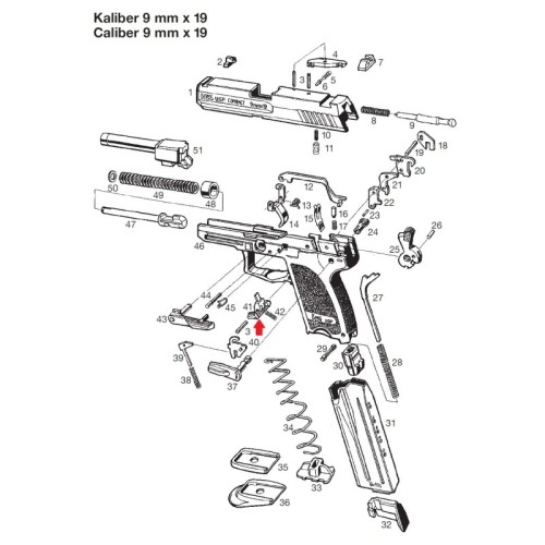 H&K - Powiększony zwalniacza magazynka / HK45 Compact, USP, P2000