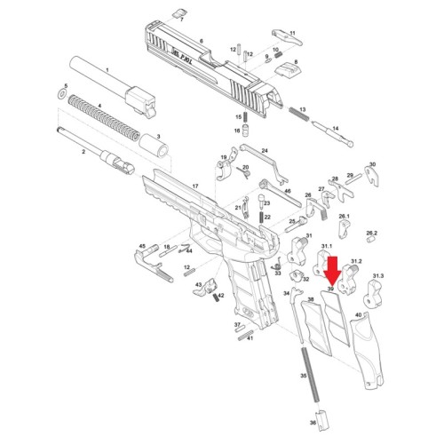 H&K / Prawa Nakładka na chwyt HK P30, P30L - Rozmiar L