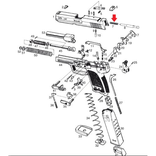 H&K USP/HK45 - Sprężyna iglicy
