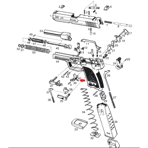 H&K - Sprężyna zwalniacza magazynka / Wszystkie skrzydełkowe modele