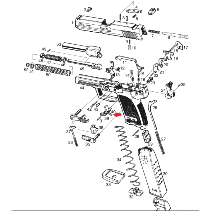 H&K - Sprężyna zwalniacza magazynka / Wszystkie skrzydełkowe modele