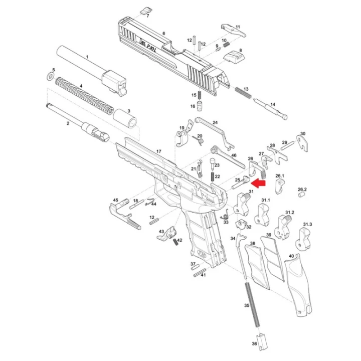 H&K / Oś kurka HK P30, P2000
