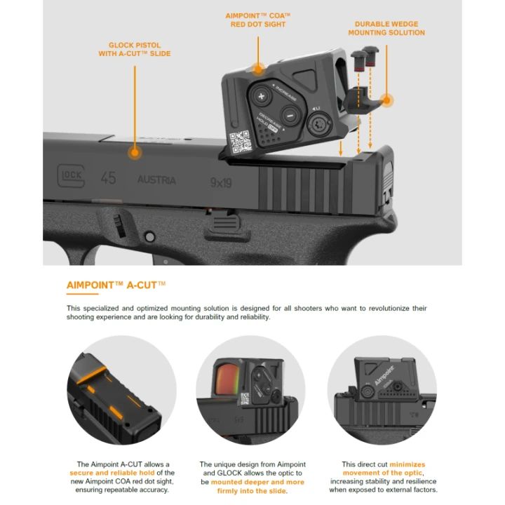 Pistolet Glock G43X A-CUT™ COA™ COMBO