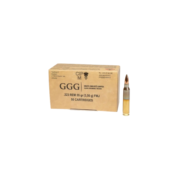 Amunicja GGG kal .223 REM FMJ 3,56g. 50 szt.