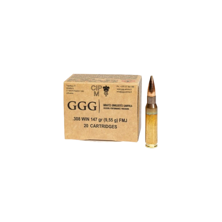 Amunicja GGG kal .308 WIN FMJ 9,55g. 20 szt.
