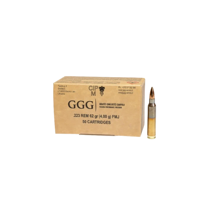 Amunicja GGG kal .223 REM FMJ 4,00g. 50 szt.