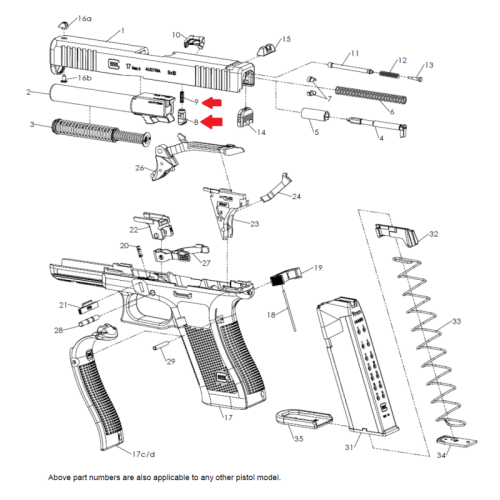 Glock Zatrzask zabezpieczający iglicę do Glock 43+43X+48 Slimline