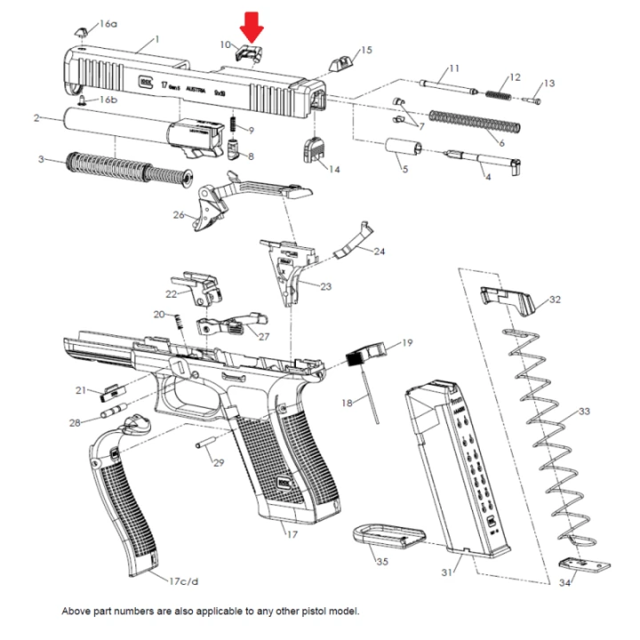 Glock Pazur wyciągu do Slimline - 43 43X 48