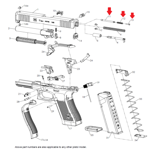 Glock Bolec dociskowy z wskaźnikiem naboju, komplet do G43+43X+48