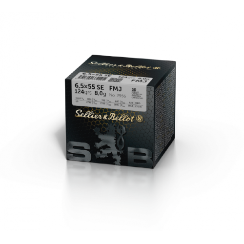 Amunicja S&B kal 6,5x55 SE FMJ 8g. 50 szt.