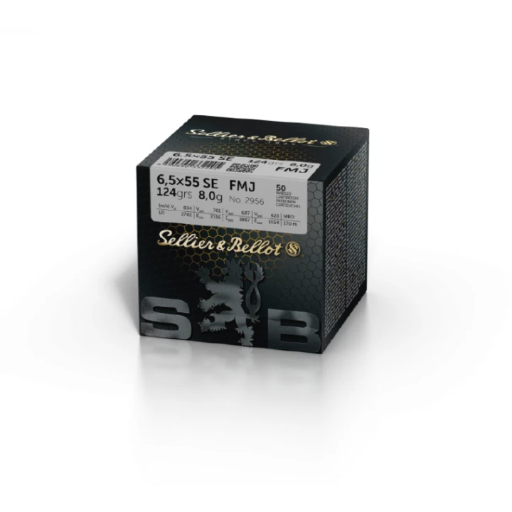 Amunicja S&B kal 6,5x55 SE FMJ 8g. 50 szt.